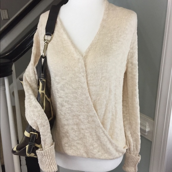Pink Republic Sweaters - Knitted Sweater- cream faux wrap style Small 🌼🌺